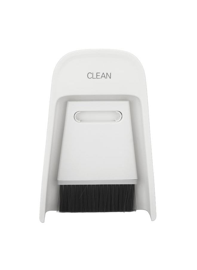 Mini Dustpan Brush Set Broom Dustpan Brush Small Dust Pan 2 Brush 1 Dustpan for Table Countertop Key Board Gray White
