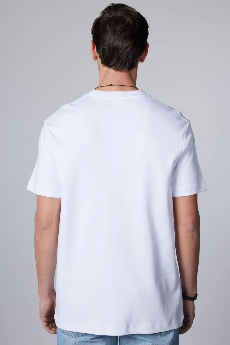 تودورس Relax Fit Comfortable Cut 100% Cotton Soft Textured Basic Crew Neck White T-Shirt