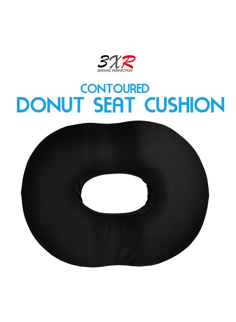 3XR High grade memory foam Pillow Contoured Donut Cushion Memory Foam Pillow Donut Pillow Seat Cushion For Car Chair Home Office 1 Pcs Black - Image 1