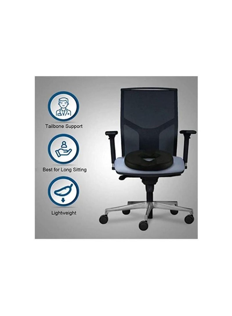 3XR High grade memory foam Pillow Contoured Donut Cushion Memory Foam Pillow Donut Pillow Seat Cushion For Car Chair Home Office 1 Pcs Black - Image 4