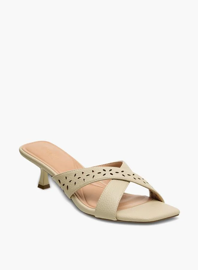 سيليست Women Cross Strap Flared Heel Sandals