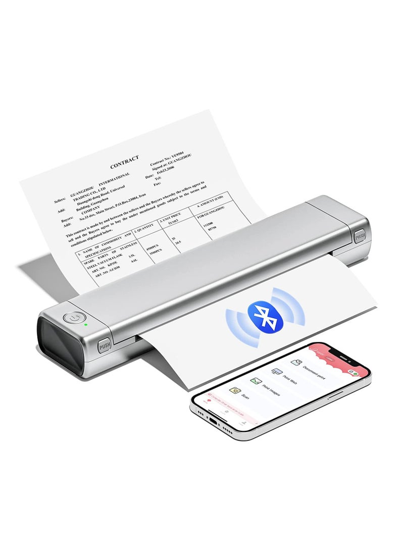 Portable Bluetooth Wireless M80F-A4 Thermal Mobile-Printer, Compact Inkless Printer for Travel, Support Phone  Laptop, Small Printers for Home Use Vehicles Office School Stencils (8.26x 11.69) - Image 1