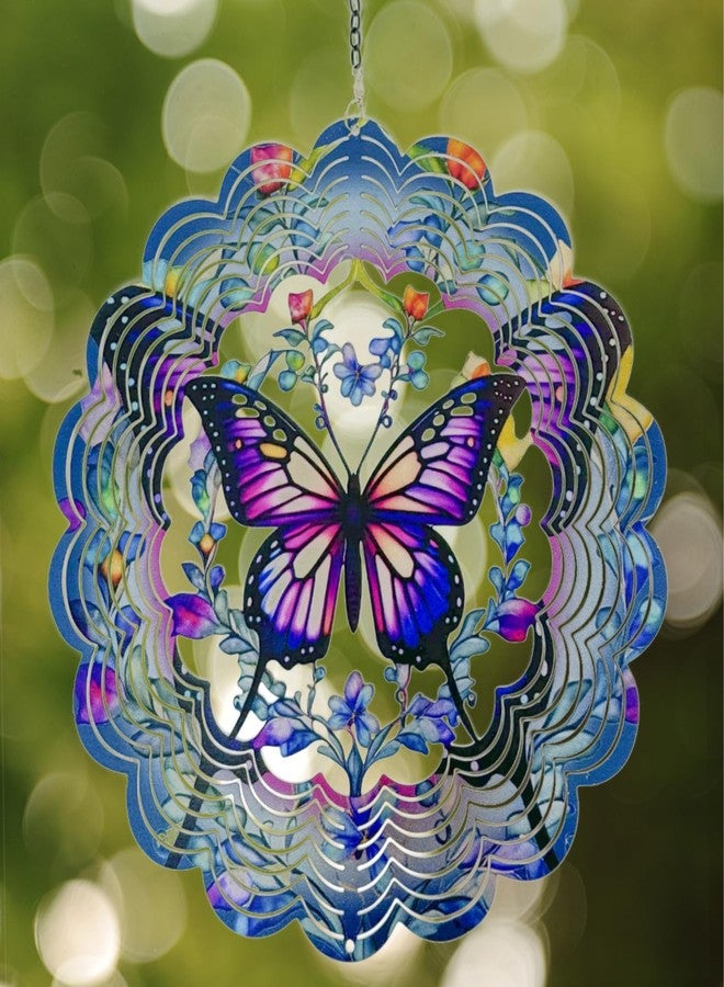 Eandisom Wind Spinners Outdoor Butterfly Decorations - Birthday Gifts for Women Mom Grandma, Butterflies Hanging Wind Spinner 12 inch 3D Wind Sculptures for Garden Decor for Outside, Patio, Yard, Outdoor - Image 1