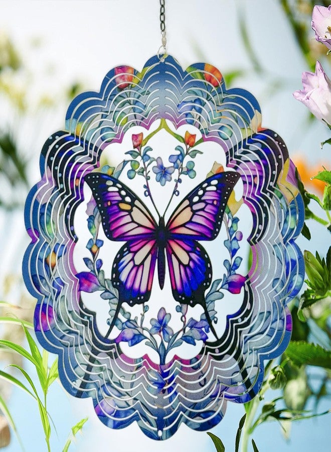 Eandisom Wind Spinners Outdoor Butterfly Decorations - Birthday Gifts for Women Mom Grandma, Butterflies Hanging Wind Spinner 12 inch 3D Wind Sculptures for Garden Decor for Outside, Patio, Yard, Outdoor - Image 2