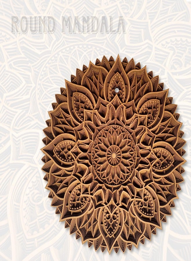 Gloridec 3D Wooden Mandala Wall Art | Multi-Layered Round MDF Wall Hanging for Living Room, Bedroom & Home Décor | Handcrafted Mandala Wall Décor (Round Mandala) (18" X 18" Inch) - Image 5