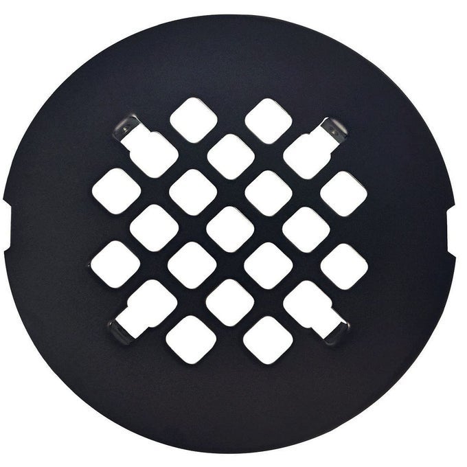 414 ROUND SHOWER GRATE DRAIN STRAINER REPLACEMENT COVER MATTE BLACK MACHINE AND TAPPING SCREWS