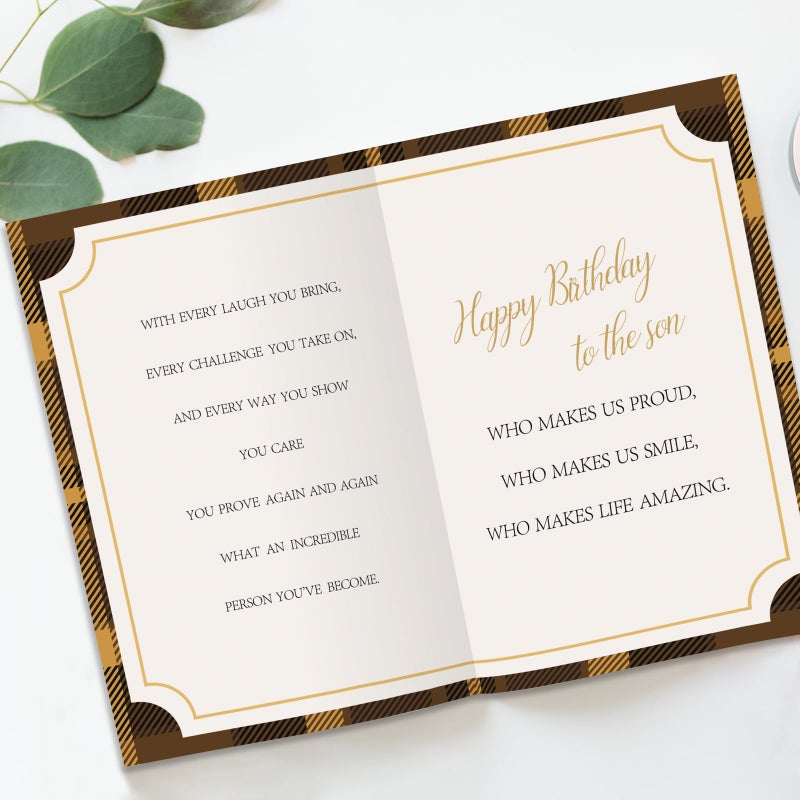 Beixian Son Birthday Card, To My Son Birthday Card Gifts from Mom Dad,Gifts for Adult Sons Gift Ideas-8x5.3 Inches, Double-Sided - Image 2