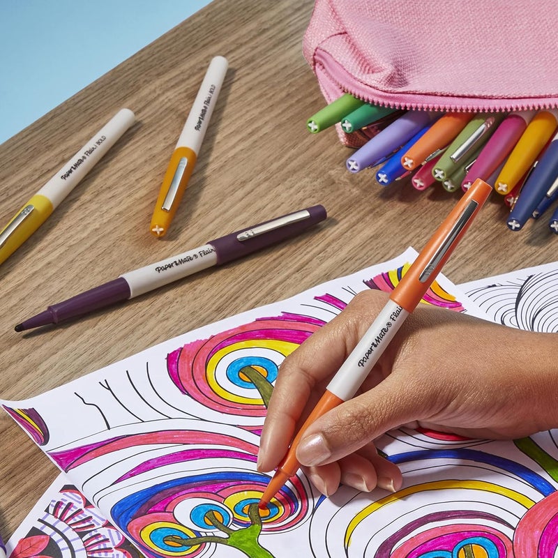 Papermate Flair Felt Tip Pens, Bold Tip (1.2 mm), Assorted Colors, 12 Count - Image 3