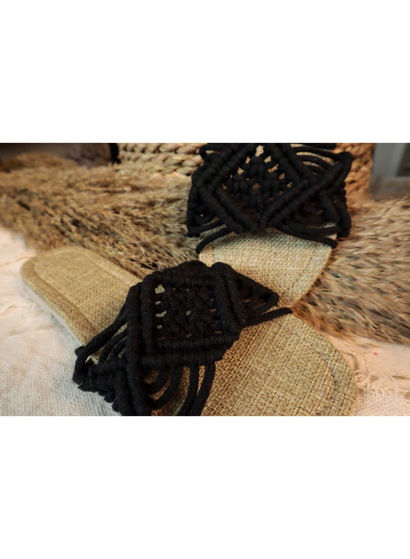 انتيكيانو سليبر مكرمي – تصميم بوهيمي يدوي من القطن – المقاسات 37 - Image 2