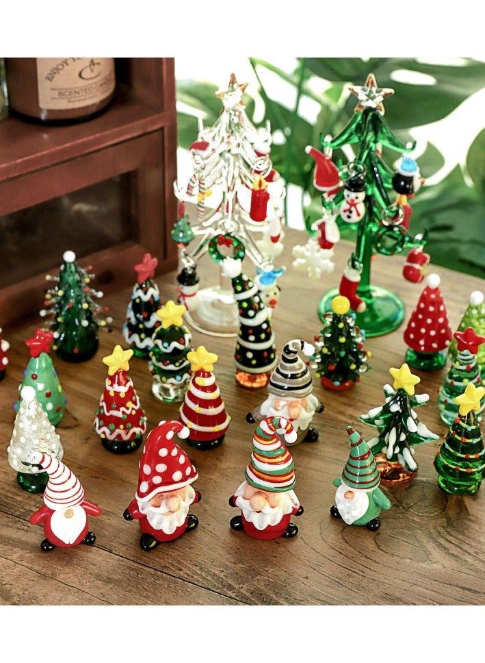 Christmas Glass Ornament Christmas Tree Santa Claus Creative Home Cartoon Mini Ornament  - Image 2
