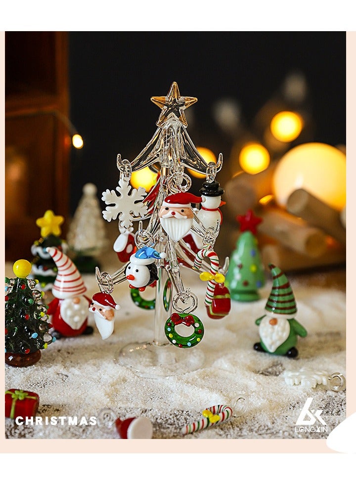 Christmas Glass Ornament Christmas Tree Santa Claus Creative Home Cartoon Mini Ornament  - Image 3