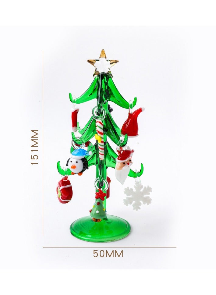 Christmas Glass Ornament Christmas Tree Santa Claus Creative Home Cartoon Mini Ornament  - Image 1