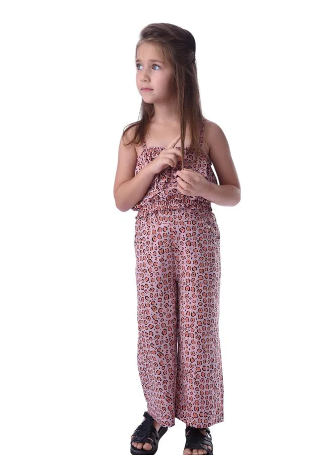 فكتور اند جين Animal Print Layered Crop Top & Pants Set by Styli