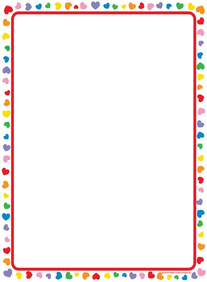 SHAPES ETC. 50 Sheets - Heart - Designer Paper, 8.5 x 11 inches, Great for Flyers, Writing Love Letters, Sweetest Day, Valentine's Day, Invitations or Office Notes, Made in USA - Image 1