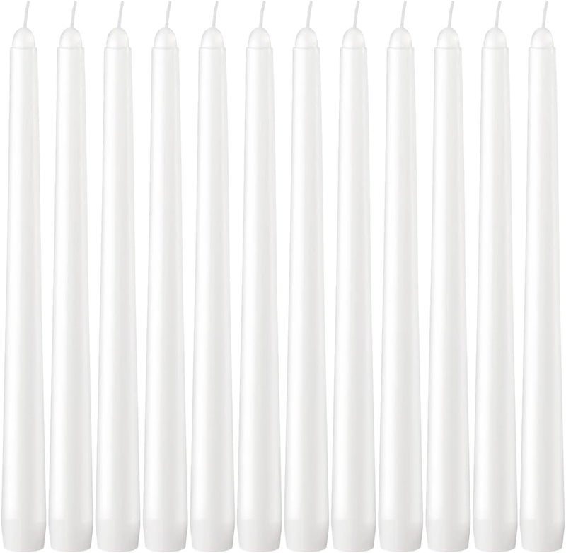 Grcdoyvl Dripless Taper Candles - Unscented White Candles Bulk - Candle Sticks Long Burning 7.5-8 Hours - for Candlesticks, Dinner Table, Vigil, Advent, Christmas, Thanksgiving, Kwanzaa - 12 Pack,10 Inch Tall - Image 1