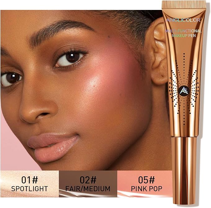 Anglicolor Contour Stick With Cushion ApplicatorCream Bronzer Contour Wand Long LastingLiquid Bronzer Contour Smooth LightweightVegan CrueltyFree 02FAIRMEDIUM 12ml - Image 4