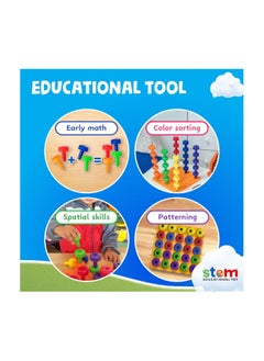 Skoolzy Skoolzy Montessori Sensory Pegboard 33 Piece Set - Develop Sensory Play Occupational Therapy STEM Learning Educational Toys for Kids 2+ - Includes Foam Board, Lacing String, Dice, Storage Bag, eBook  - Image 2