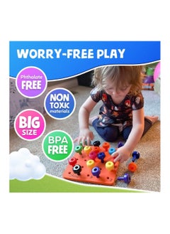 Skoolzy Skoolzy Montessori Sensory Pegboard 33 Piece Set - Develop Sensory Play Occupational Therapy STEM Learning Educational Toys for Kids 2+ - Includes Foam Board, Lacing String, Dice, Storage Bag, eBook  - Image 5