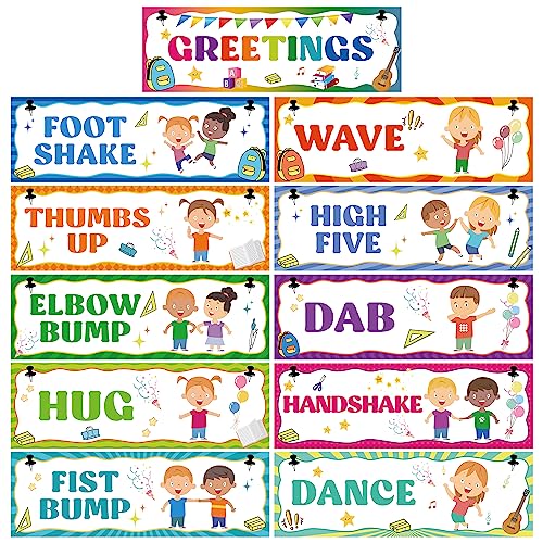 Wehhbtye Greeting Choice Classroom Rules Posters,Social Greeting Poster,Classroom Must Haves Poster for Teacher Supplies and Preschool - Image 1