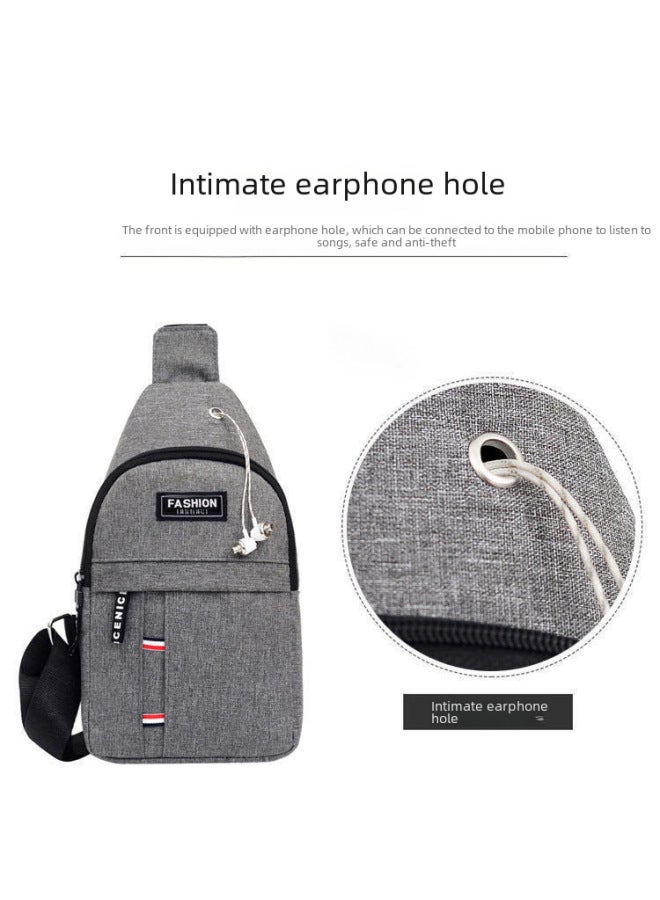 Generic Men's Chest Bag 2021 Youth Waist Bag Fashion Small Backpack Sports Trendy Solid Color Shoulder Crossbody Bag-Color:Blue  - Image 5