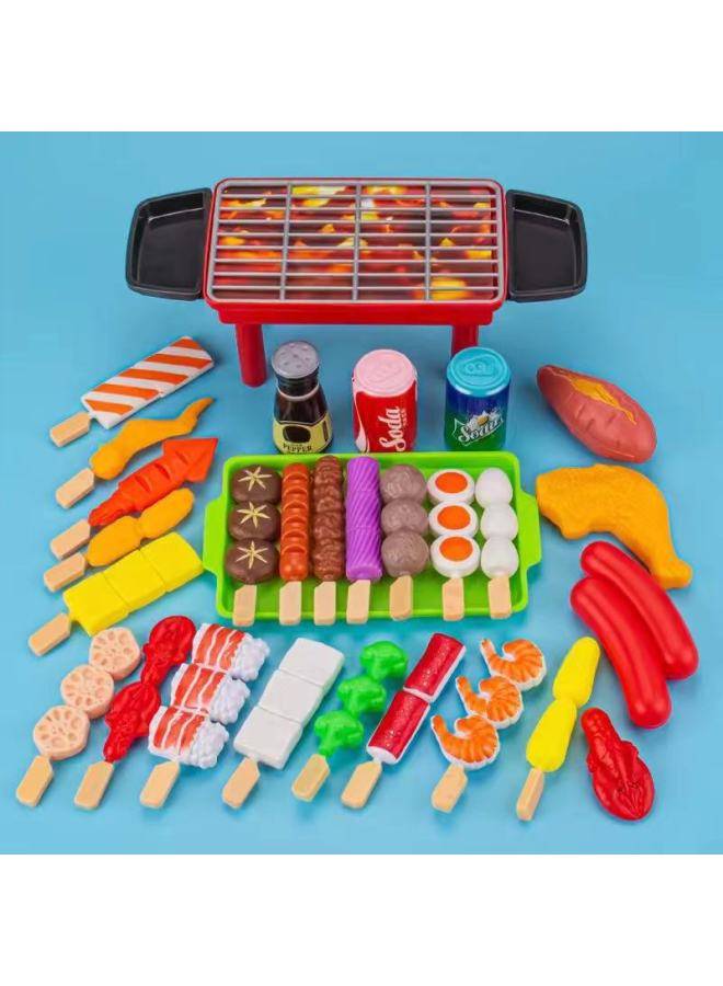 Children's Fun Kitchen Barbecue Package BBQ Simulation Play Oven Barbecue String Toys For Boys And Girls-Color:Simulation Barbecue 29-piece Pcs + Barbecue Oven-bag - Image 1