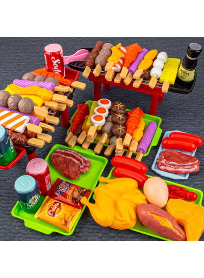 Children's Fun Kitchen Barbecue Package BBQ Simulation Play Oven Barbecue String Toys For Boys And Girls-Color:Simulation Barbecue 29-piece Pcs + Barbecue Oven-bag - Image 2