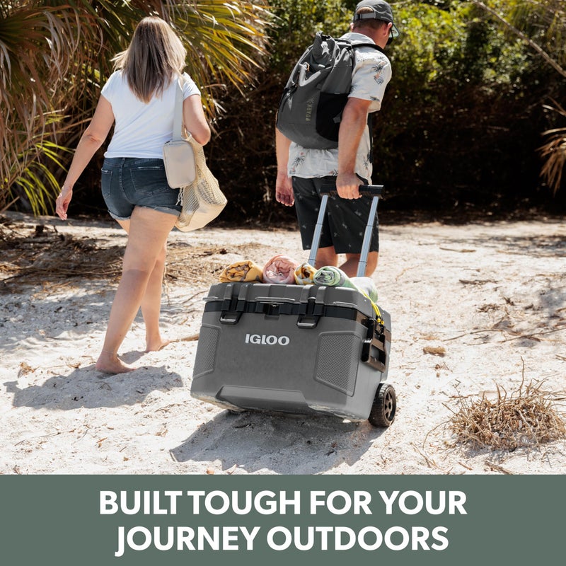 Igloo Trailmate 52Qt Wheeled Cooler, Insulated Hard Shell Ice Chest, Carbonite - Image 3