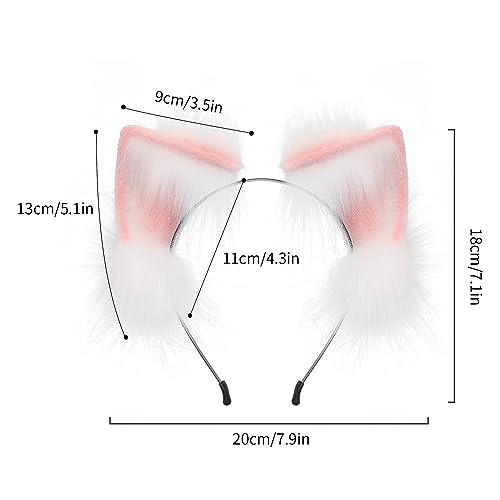 JUNBOON Faux Fur Cat Ears and Wolf Fox Tail Set Adult Kids Claw Glove Kit for Halloween Anime Cosplay Party - Image 2