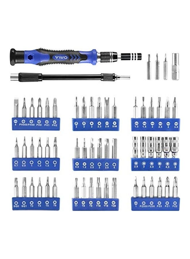 ORIA Precision Screwdriver Set, 86 in 1 with 57 Bits Repair Tool Kit, Portable Bag for Cellphone, Game Console, Tablet and Other Devices, Blue - Image 2