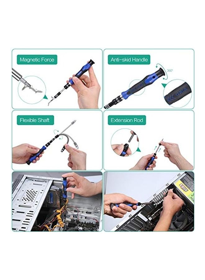 ORIA Precision Screwdriver Set, 86 in 1 with 57 Bits Repair Tool Kit, Portable Bag for Cellphone, Game Console, Tablet and Other Devices, Blue - Image 4