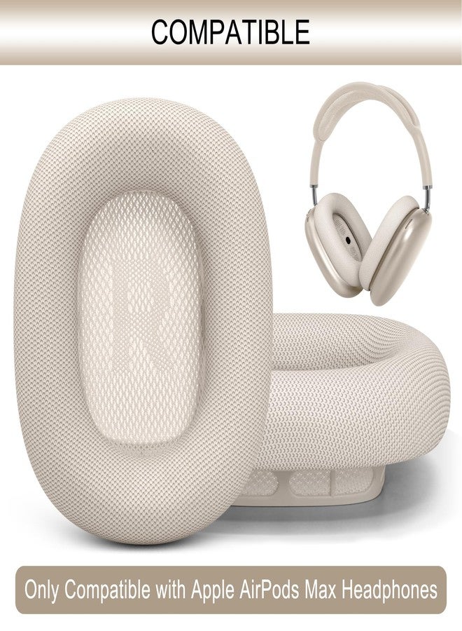 GEVO Upgraded Ear Cushions Replacement Earpads for 2024 New Apple AirPods Max Headphones, Protein Leather Ear Pads Cover with Memory Foam and Magnet for AirPods Max Fresh Color (Starlight) - Image 2