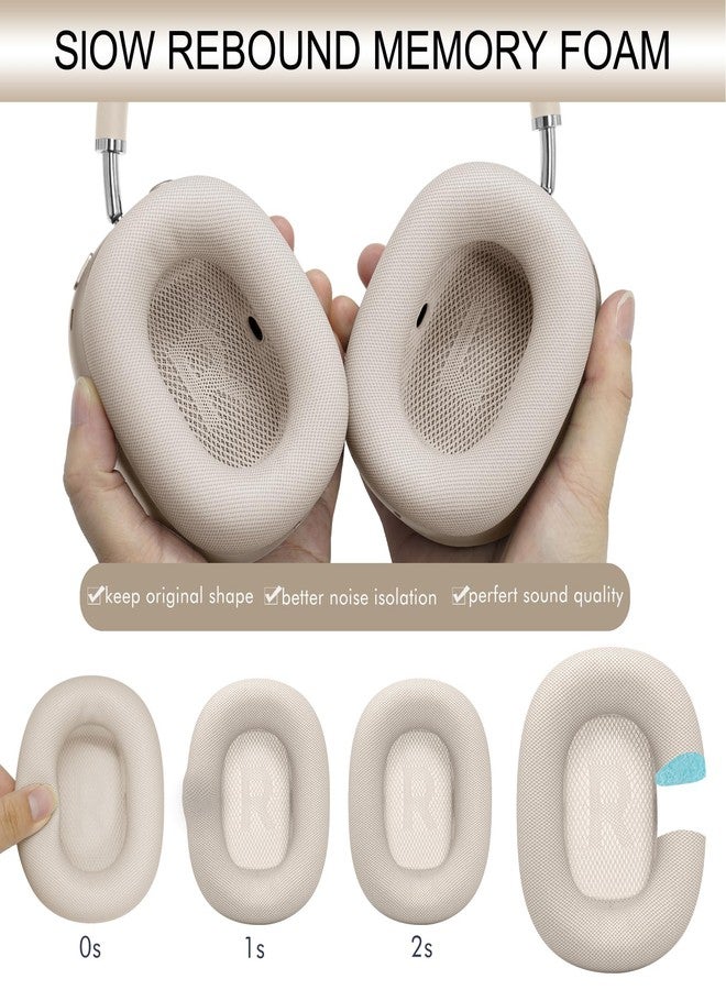 GEVO Upgraded Ear Cushions Replacement Earpads for 2024 New Apple AirPods Max Headphones, Protein Leather Ear Pads Cover with Memory Foam and Magnet for AirPods Max Fresh Color (Starlight) - Image 5