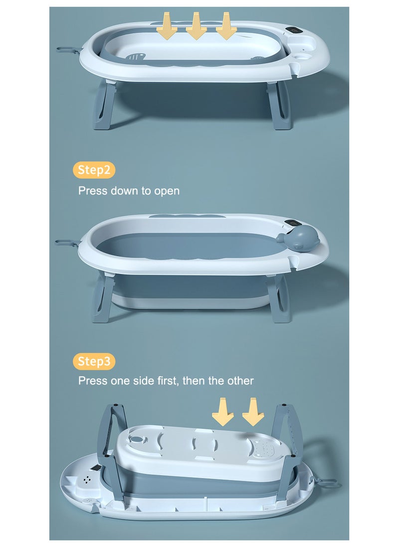OLUDENIZ - Foldable Baby Bathtub with Temperature Sensor – Portable & Non-Slip for 0-9 Years - Image 1