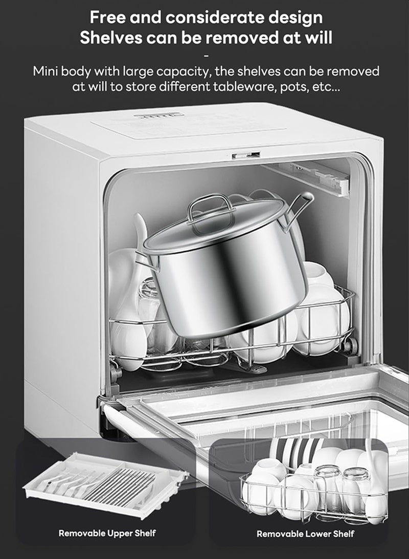 ET-LIFE Countertop Dishwasher, Installation-Free Automatic Dishwasher, 4 Programs, High Temp Disinfection and Hot Air Drying for 8 People  - Image 2