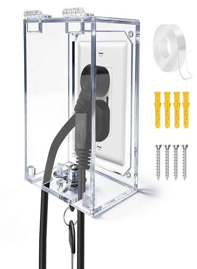 groword Infant Safety Outlet Lock Box, wall Outlet Lock Box, Lock Box for Electrical outlets with outlets, Easy to Install, Accommodates Most Plugs and adapters 4.95“ X 3.35” X 2.56” or Smaller - Image 1