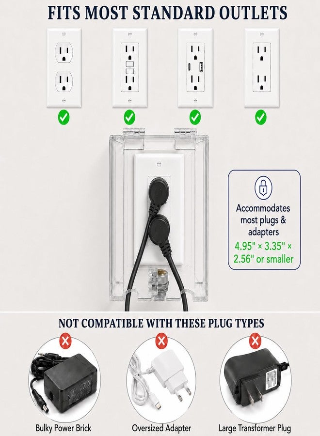 groword Infant Safety Outlet Lock Box, wall Outlet Lock Box, Lock Box for Electrical outlets with outlets, Easy to Install, Accommodates Most Plugs and adapters 4.95“ X 3.35” X 2.56” or Smaller - Image 3