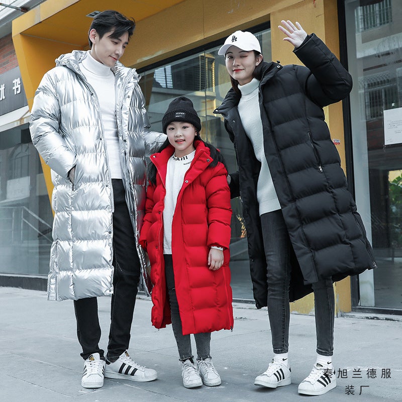 National Team Over-The-Knee Long Sports Coat Down Thick Cotton-Padded Coat For Boys And Girls Winter Clothing Art Test Coat Printed - Image 2