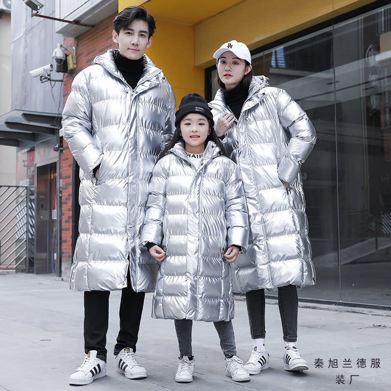 National Team Over-The-Knee Long Sports Coat Down Thick Cotton-Padded Coat For Boys And Girls Winter Clothing Art Test Coat Printed - Image 5