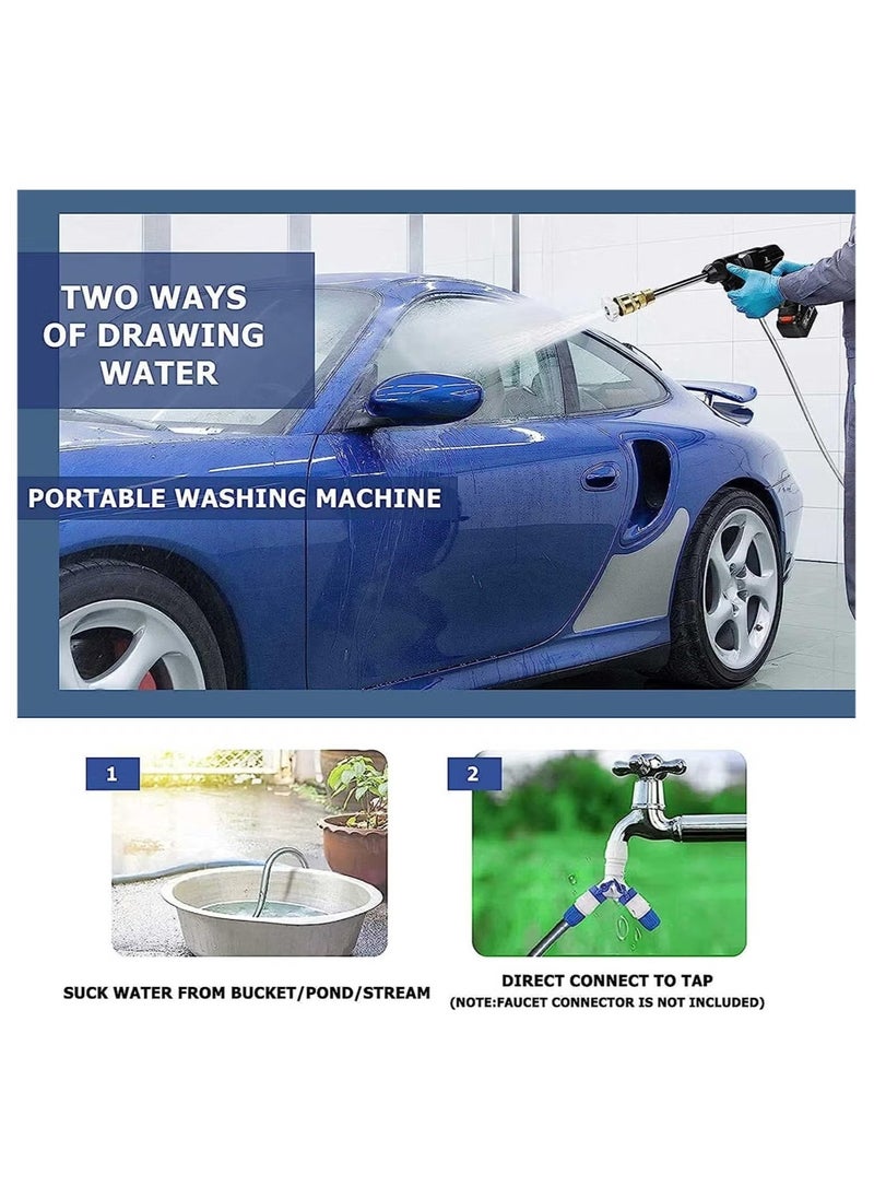 TIGER - 24V Portable Cordless Pressure Washer – 5600mAh Mini Lithium Battery Powered Washer, Hand-Held Wireless Water Gun for Washing Cars, Watering Flowers, and Outdoor Cleaning - Image 1