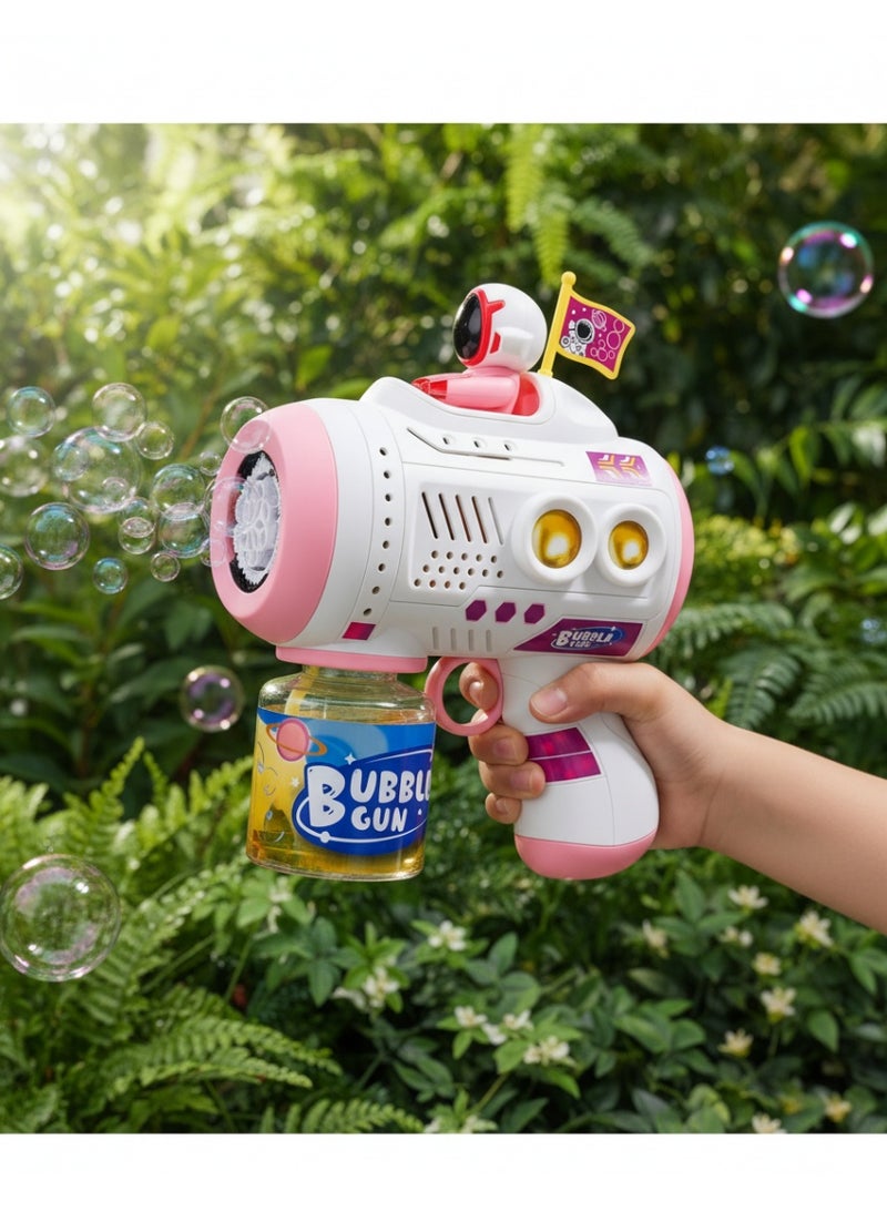 Space Astronaut Bubble Gun – Automatic Bubble Shooter with LED Lights & Included AA Batteries | Cosmic Design , Comes with Bubble Solution ,Fun Outdoor Toy for Kids - Image 2