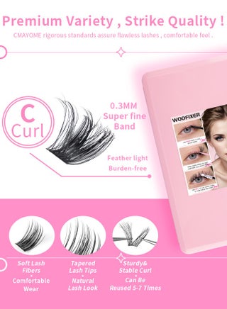 392 Pcs Lash Clusters, Lash Adhesive Glue & Lash Tweezer Set Eyelash Extensions Wispy False Eyelashes Lash Clusters DIY Eyelash Extensions Individual False Eyelashes for Women D-Curl Perfection for Your Eyes! - view 4