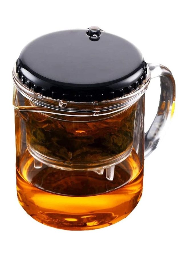 Loquat Glass Heat-Resistant Teapot With Filter Clear/Black 8.8x7.9cm - Image 1