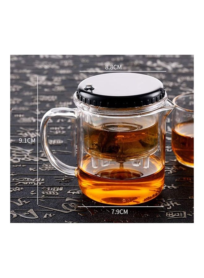 Loquat Glass Heat-Resistant Teapot With Filter Clear/Black 8.8x7.9cm - Image 2