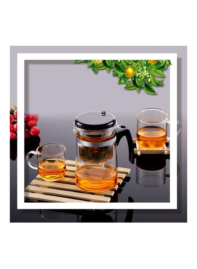 Loquat Glass Heat-Resistant Teapot With Filter Clear/Black 8.8x7.9cm - Image 3