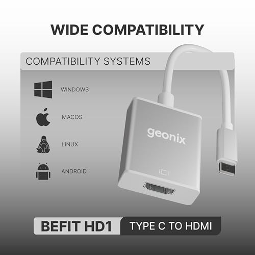 Geonix Befit HD1 Type C to HDMI Converter, 13cm Cable, Compatible with MacBook | Samsung DeX | Windows Laptop/PC |Mobile | iPad |Works with All Major os Systems - Image 5