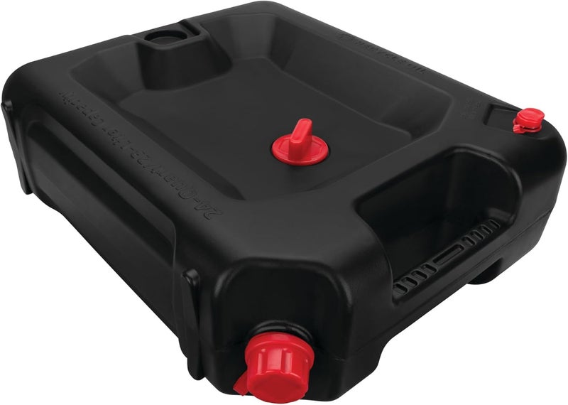Performance Tool W4078 24-Quart Oil Drain Container, Deep Drain Well, Integrated Handle, Sealing Rubber Gaskets, Black - Image 1