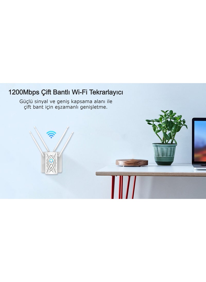 WAVLINK - AC1200 Dual-Band Wi-Fi Repeater Wifi Pro Signal Booster, Wireless Wall Plug, Range Extender - Image 1