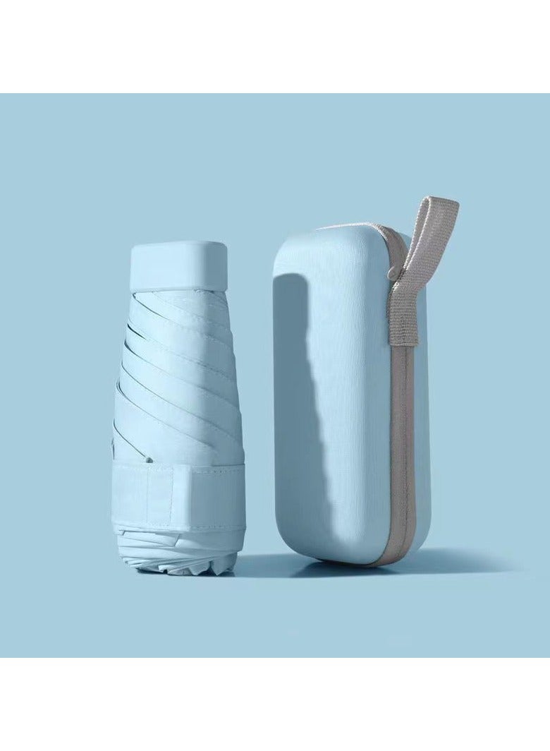 Small Mini Umbrella with Case, Small Compact UV Umbrella for Sun and Rain, Windproof Parasol Umbrella with 99% UV Protection, Light Compact Design Perfect for Travel - Image 1