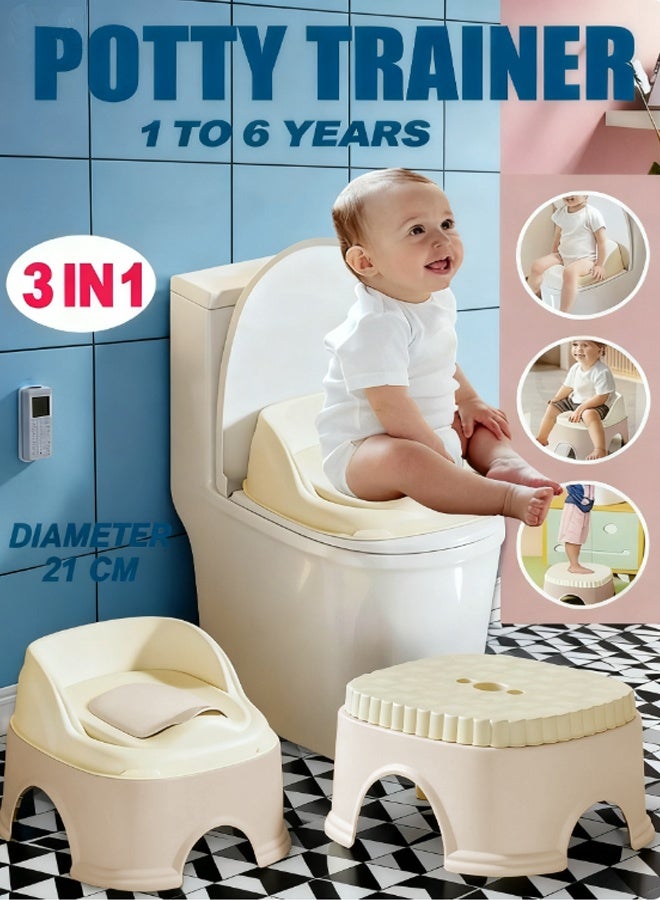 Optico Baby Potty Chair for Toddler Toilet Training - Splash Guard & Back Support 3 in 1 Potty Training Toilet, Baby Toddler Potty, Transforms from Potty to Toilet Training Seat With Step Stool and Built in Splash Guard, Kids Potty Seat Chair - Image 1