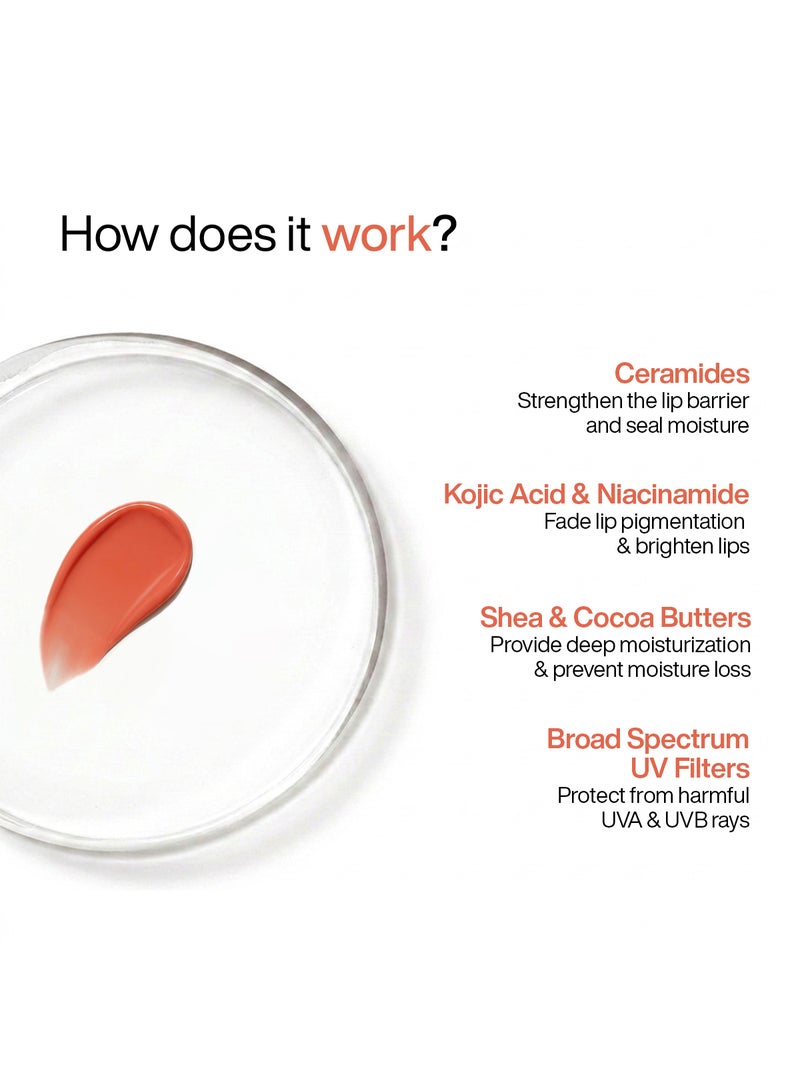 WishCare Tinted Lip Balm SPF 50 PA+++ | Brightening Lip Balm for Dark Lips | In-Vivo Tested | Kojic Acid & Niacinamide | For Women | 5g (Coral Peach) - Image 5